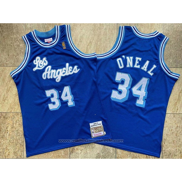 Maillot Los Angeles Lakers Shaquille O'Neal #34 Retro 1996-97 Bleu
